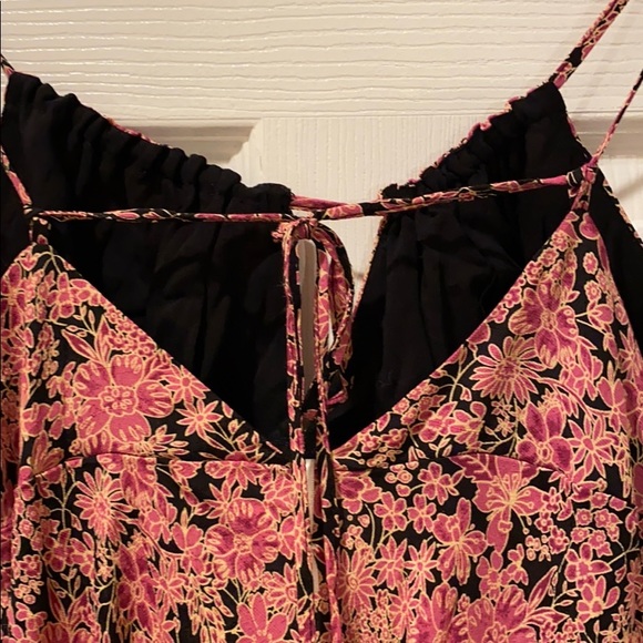 Free People Boho Bon Voyage Maxi Dress in black with bright pink florals - Picture 11 of 16